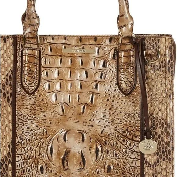 NWT BRAHMIN Caroline Cashew Cooper Croc- Embossed Genuine Leather‎ Satchel - Picture 6 of 16